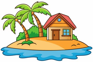 Bir karikatür evinin vektör çizimi