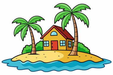 Bir karikatür evinin vektör illüstrasyonu