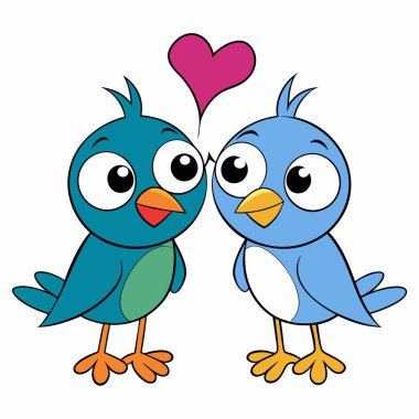 Çizgi film kuşlarının vektör çizimi