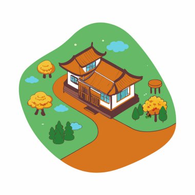 Bir evin vektör illüstrasyonu