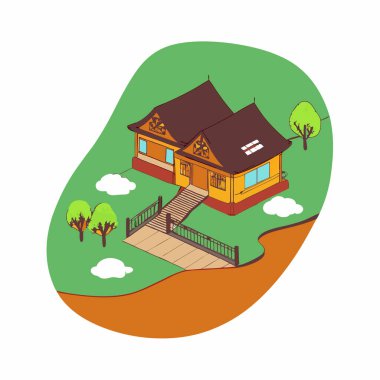 Ağaçlı ve bahçeli ev