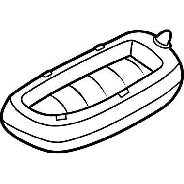 Çizgi film teknesi simgesinin vektör çizimi