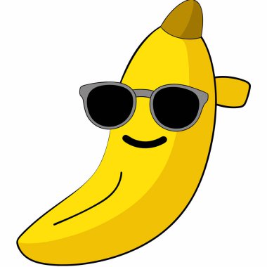 Çizgi film sevimli gülümseyen muz