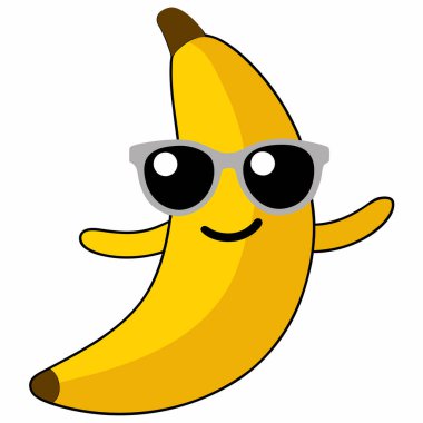 muz, illüstrasyon, vektör, beyaz arkaplanda