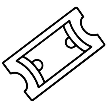 Para çantası ikonu ana hat vektörü. Nakit para