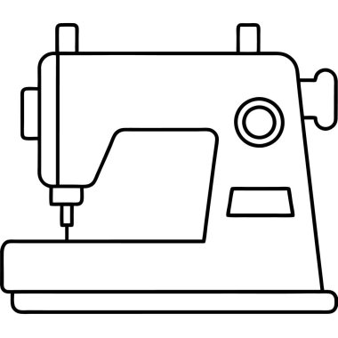 Dikiş makinesi dış hat biçiminde simge dikme