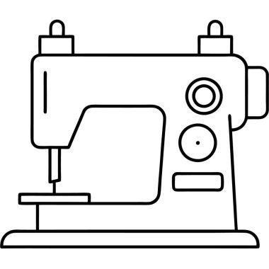 Dikiş makinesi simgesi dış hat vektörü. Makine. makine