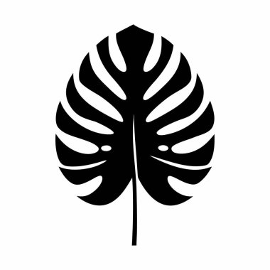 Beyaz arkaplanda siluet yaprak simgesi