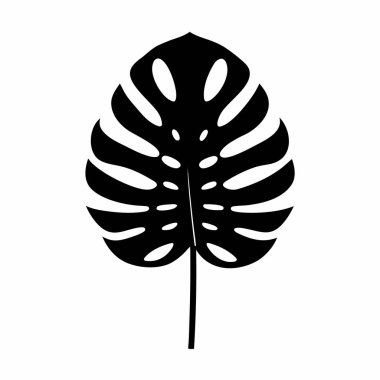tropikal yaprak silueti izole edilmiş vektör illüstrasyon grafik tasarımı