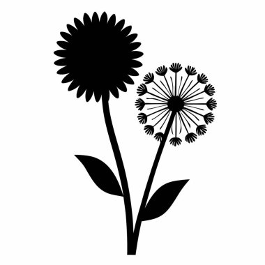 Yapraklı siyah çiçek