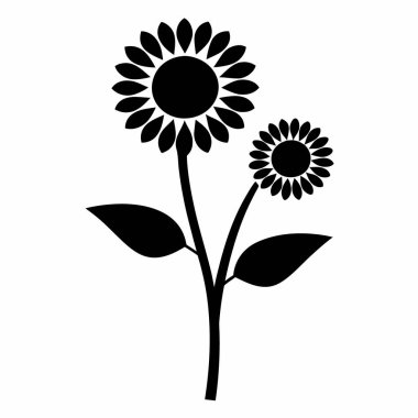 Ayçiçeği silueti beyaz arkaplanda izole edilmiş