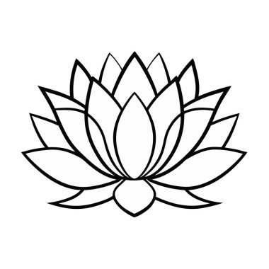 Nilüfer çiçeği ikonu. Ağ için lotus vektör sembolünün özet çizimi