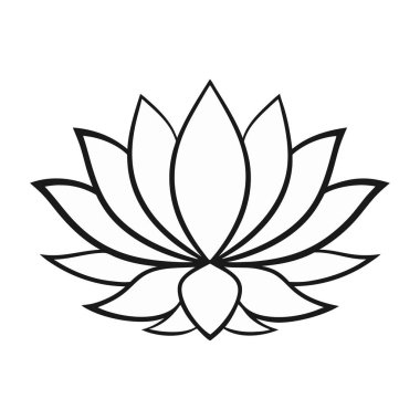 Nilüfer çiçeği, illüstrasyon, satır biçimi ikonu vektörü