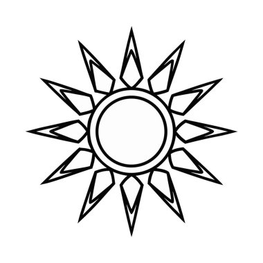 Güneş ikonu. Web için güneş vektör simgelerinin özet çizimi