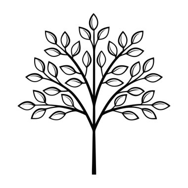Yapraklı bir ağacın silüeti.