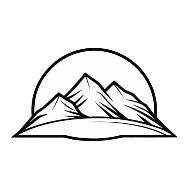 Dağ ikonu. vektör illüstrasyonu