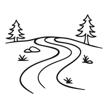 El çizimi yol. vektör illüstrasyonu