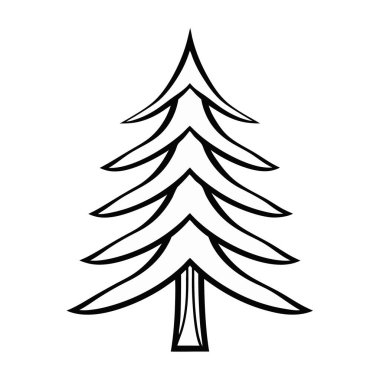 Çam Ormanı doğa ikonu vektör illüstrasyon grafik tasarımı