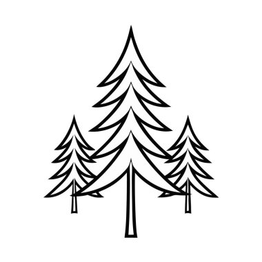 Orman çam ağacı doğa orman ikonu tarzı