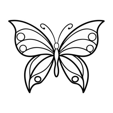 vektör kelebek siyah ve beyaz renk
