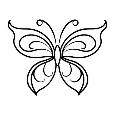 Kelebek ikonu. Web için kelebek vektör simgesinin özet çizimi