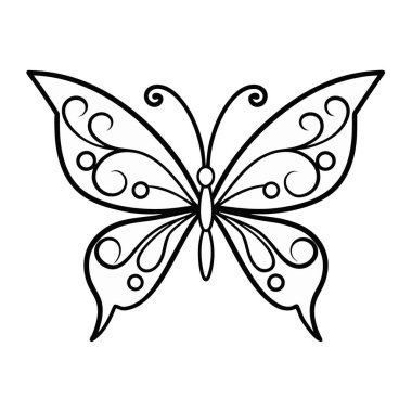 siyah ve beyaz kelebek. beyaz arkaplanda izole.