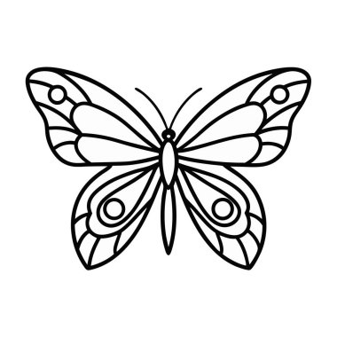 Beyaz arkaplanda vektör kelebek simgesi.