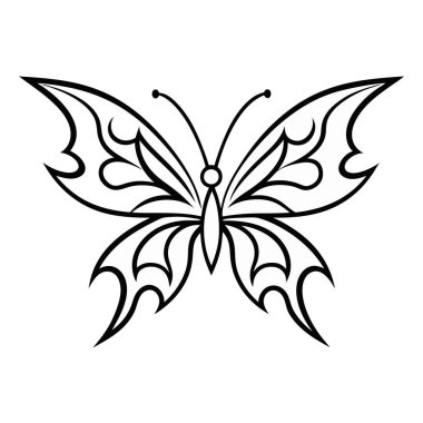 Dekoratif kelebek üstüne beyaz