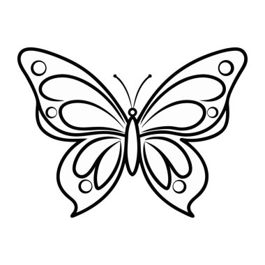 Güzel siyah beyaz arka plan üzerinde izole kelebek