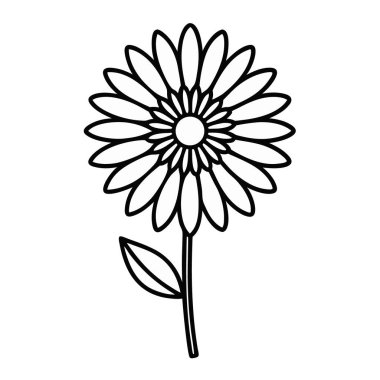 güzel çiçek dekoratif simge vektör çizim tasarım