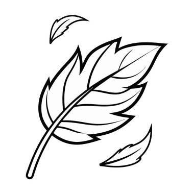 Beyaz arkaplanda çizgi film yapraklarının vektör illüstrasyonu