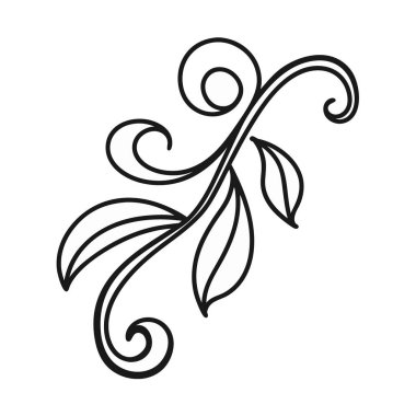 Dekoratif yapraklar beyaz üzerine dizayn