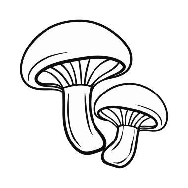 Mantar ikonu, taslak tarzı. vektör illüstrasyonu.