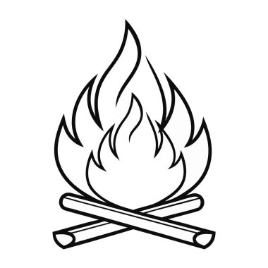 Yangın alev izole simgesi