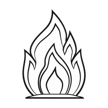 Ateş Alev izole simge vektör çizim tasarlamak