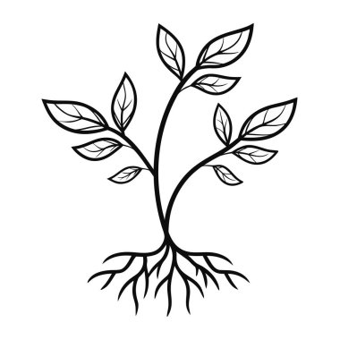 Yapraklı ağaç dekoratif ikon vektör illüstrasyon tasarımı