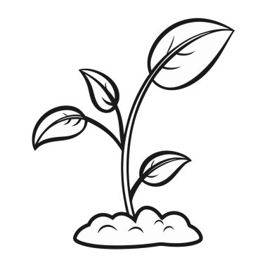 El çizimi karikatür bitkisi, vektör çizimi