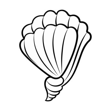 Beyaz arkaplanda bir deniz kabuğunun vektör çizimi