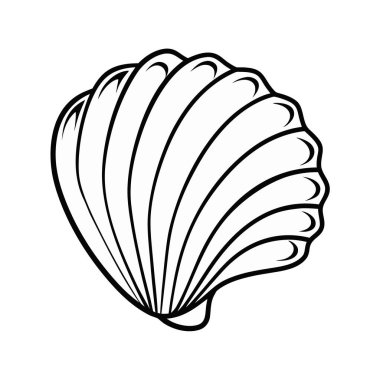 kabuk simgesi vektörü. İnce çizgi işareti. İzole edilmiş kontür sembolü gösterimi