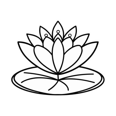 Yaprak çizimi ile lotus çiçeği çizme çizimi