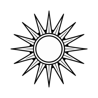 Güneş vektör simgesi. Beyaz arkaplan üzerinde izole edilmiş ana hat vektör simgesi