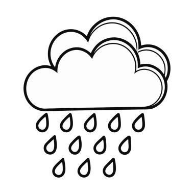 Bulut ikonu. Web için yağmur vektör simgelerinin özet çizimi