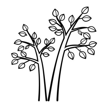 Ağaçların dalları izole edilmiş ikon vektör illüstrasyon tasarımı