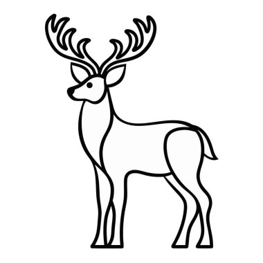 izole ren geyiği çizgi film tasarımı