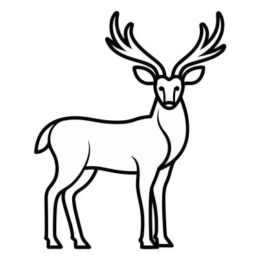 Geyik ikonu. Beyaz arkaplanda özet vektör çizimi