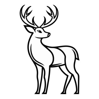 Sevimli geyik hayvan izole edilmiş ikon