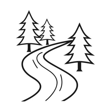 Orman ağaçları simgesi, basit tarzı