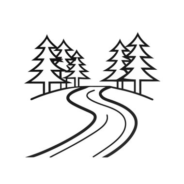 Yol simgesi, vektör illüstrasyonu