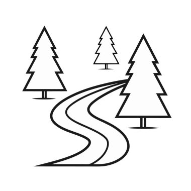 Yol simgesi, siyah özet biçimi