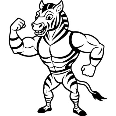 güçlü kaplan çizgi film karakteri çizimi